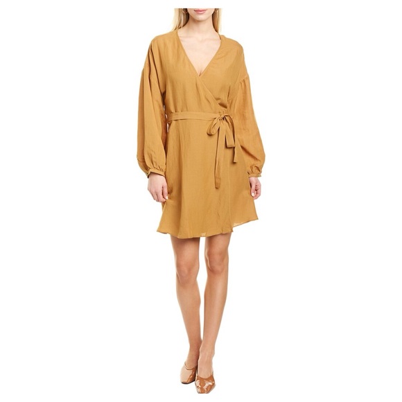 Madewell Dresses & Skirts - ✨Madewell | Mustard Balloon Sleeve Wrap Dress